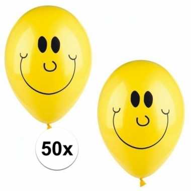 Lachende emoticon ballonnen 50 stuks