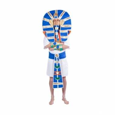 Luxe farao kostuum met blauwe hoofdtooi