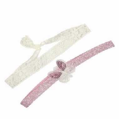 Meisjes haarbandje met vlinder lichtroze