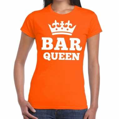 Oranje bar queen shirt dames