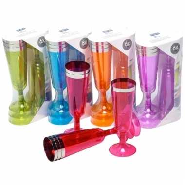 Oranje champagne flutes set van 18 stuks