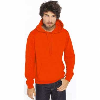 Oranje hooded sweater/trui voor heren