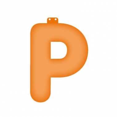 Oranje opblaasbare letter p