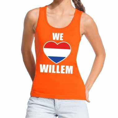 Oranje we love willem tanktop dames