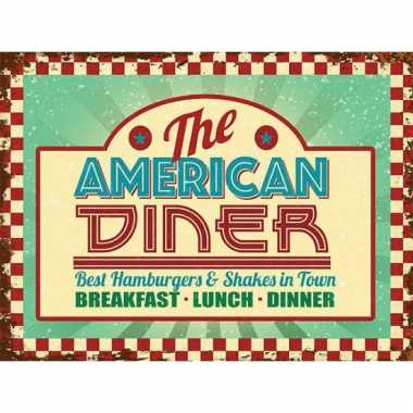 Ouderwetse wandplaat american diner