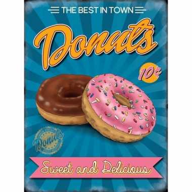 Ouderwetse wandplaat donuts sweet en delicius