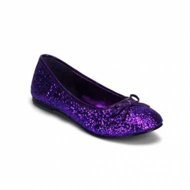Paars gekleurde ballerina schoenen met glitters