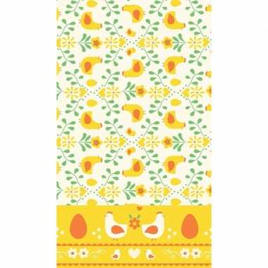 Pasen thema tafelkleed geel/oranje 138 x 220 cm