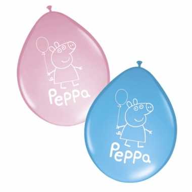 Peppa big ballonnen roze en blauw