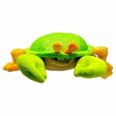 Pluche krabbetje groen/oranje 23 cm