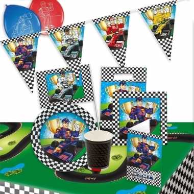 Race kinderfeestje feestartikelen pakket voor 8 personen