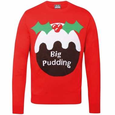 Rode trui voor kerst pudding