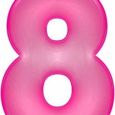 Roze opblaasbare getal 8