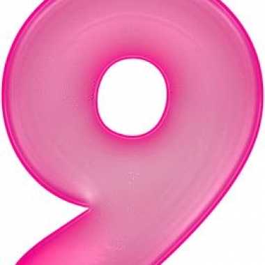 Roze opblaasbare getal 9