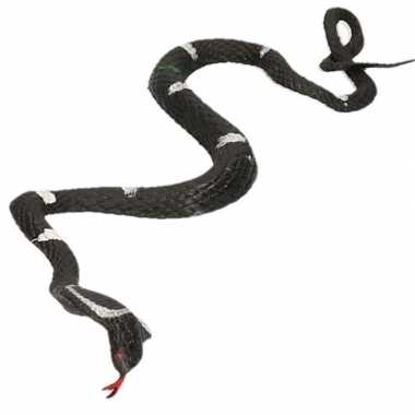 Rubberen nep cobra slang decoratie cobra zwart 55 cm