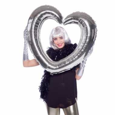 Selfie foto frame hart zilver 80 x 75 cm