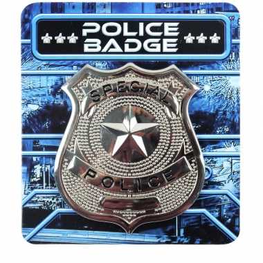 Sheriff broche zilver kostuum accessoire