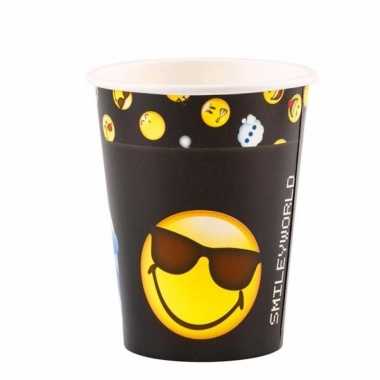 Smiley kinderfeestje bekers 8 stuks