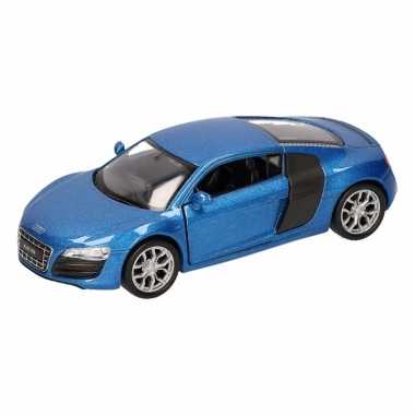 Speelgoedauto audi r8 blauw 11,5 cm