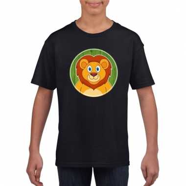 T-shirt leeuw zwart kinderen