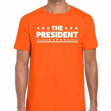 The president tekst t-shirt oranje heren