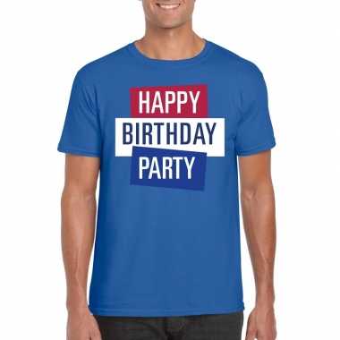 Toppers - blauw toppers happy birthday party heren t-shirt officieel