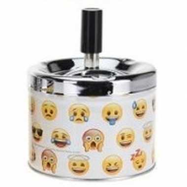 Tuinasbak met smiley print en draaideksel