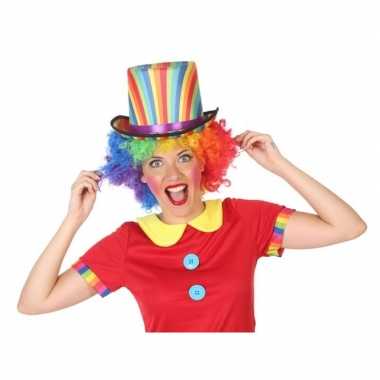 Verkleedaccessoires hoge hoed clown voor volwassenen