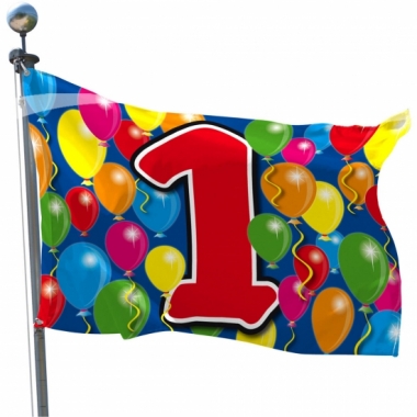 Vlaggen met 1 jaar print