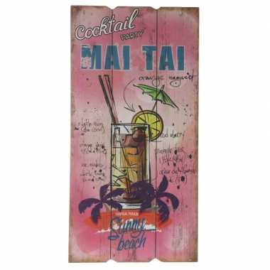 Wanddecoratie bordje mai tai cocktail