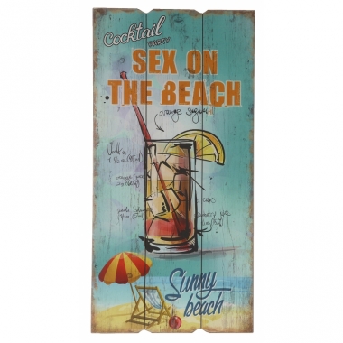 Wanddecoratie bordje sex on the beach cocktail