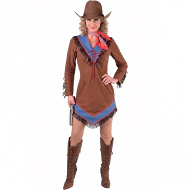 Western cowgirl jurkje bruin voor dames