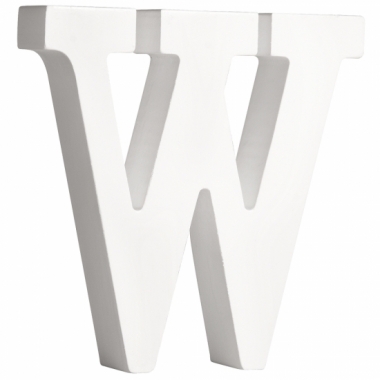 Witte houten letter w
