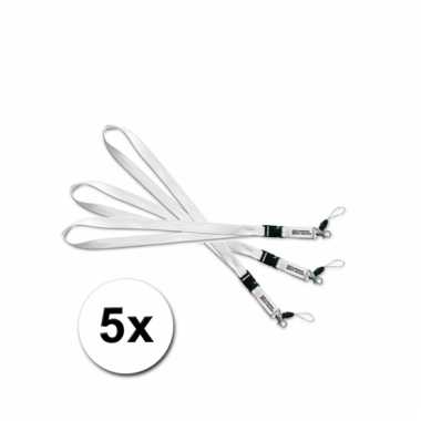 Witte key cords sleutel hangers 5 st