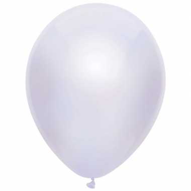 Witte metallic ballonnen 30 cm 10 stuks