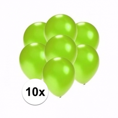 Zakje 10 metallic groene party ballonnen klein