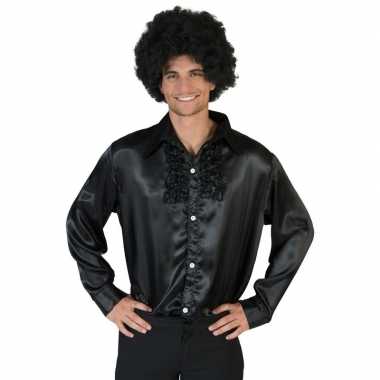 Zwarte disco blouse voor heren