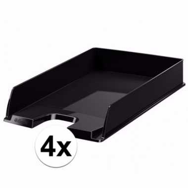 Zwarte documentenbak a4 4 stuks