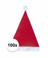 100x klassieke kerstmuts rood voor volwassenen