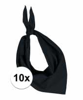 10x bandana zakdoeken zwart