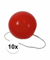 10x feest plastic clownsneuzen rood