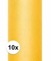 10x rollen tule stof geel 15 cm breed