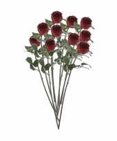 10x rozen kunstbloem rood 69 cm