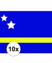 10x stuks stickers van de curacao vlag