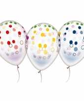 10x transparante ballonnen gekleurd stippen