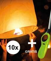 10x wensballon 50 x 100 cm incl gratis aansteker