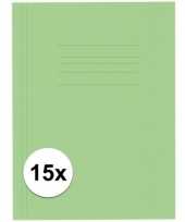 15 stuks opbergmappen folio formaat groen