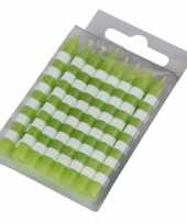 16 feestkaarsjes groen wit