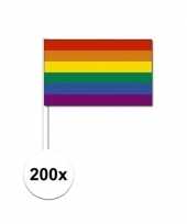 200x zwaaivlaggen met regenboog
