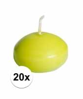 20x drijfkaarsen lime groen decoratie versiering